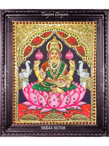 Lakshmi Lotus Tanjore Painting
